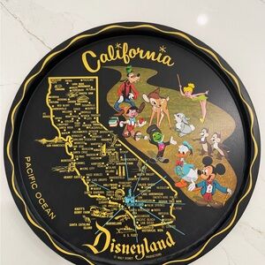 Disney California Disneyland Black and Gold Decorative Tray